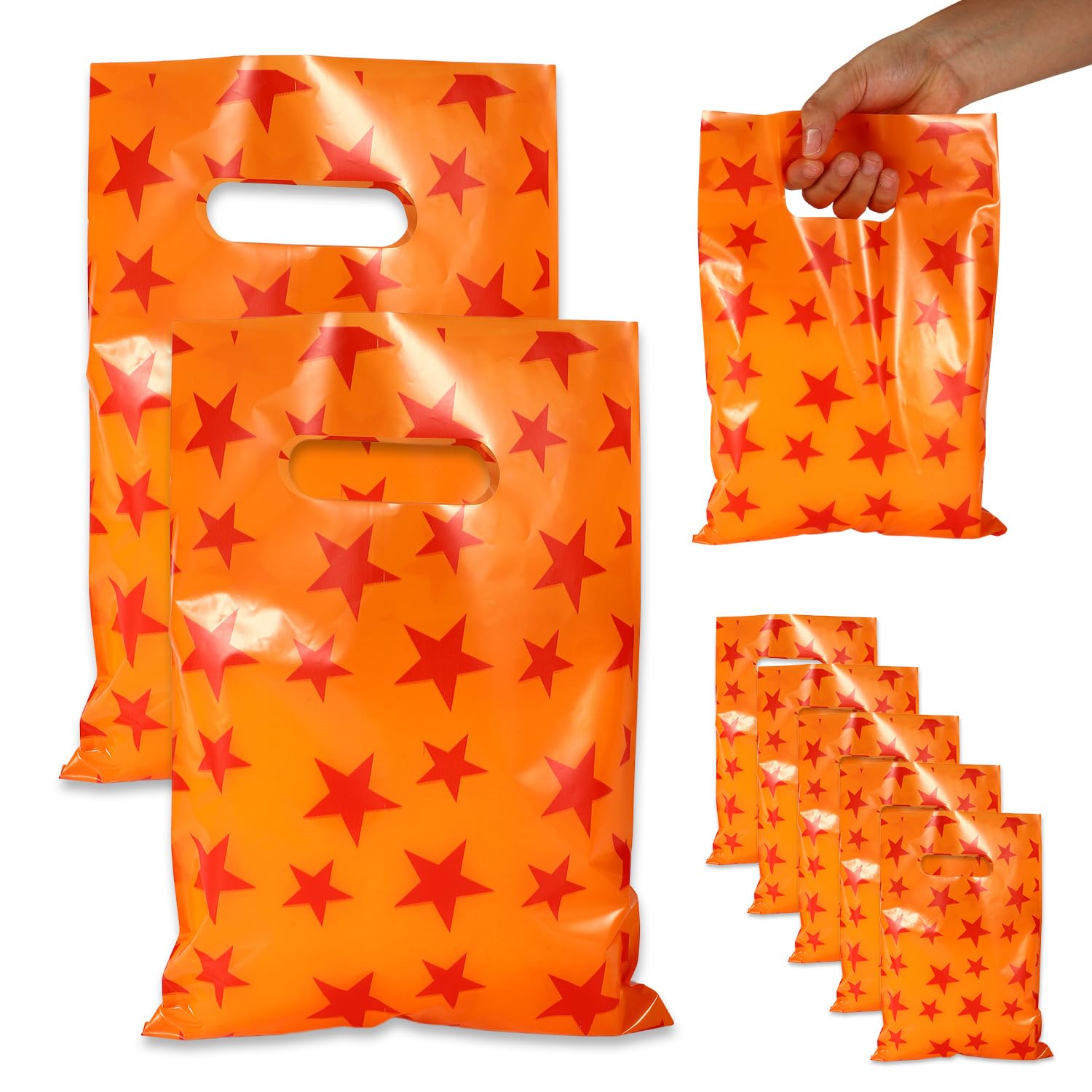 50pz Sacchetti Regalo Animazione dei Cartoni Animati, Forniture per Feste a Tema Anime Sacchetti Bomboniere Feste Forma Stella Rossa Sacchettis Caramelle Forma di Stella per Compleanno