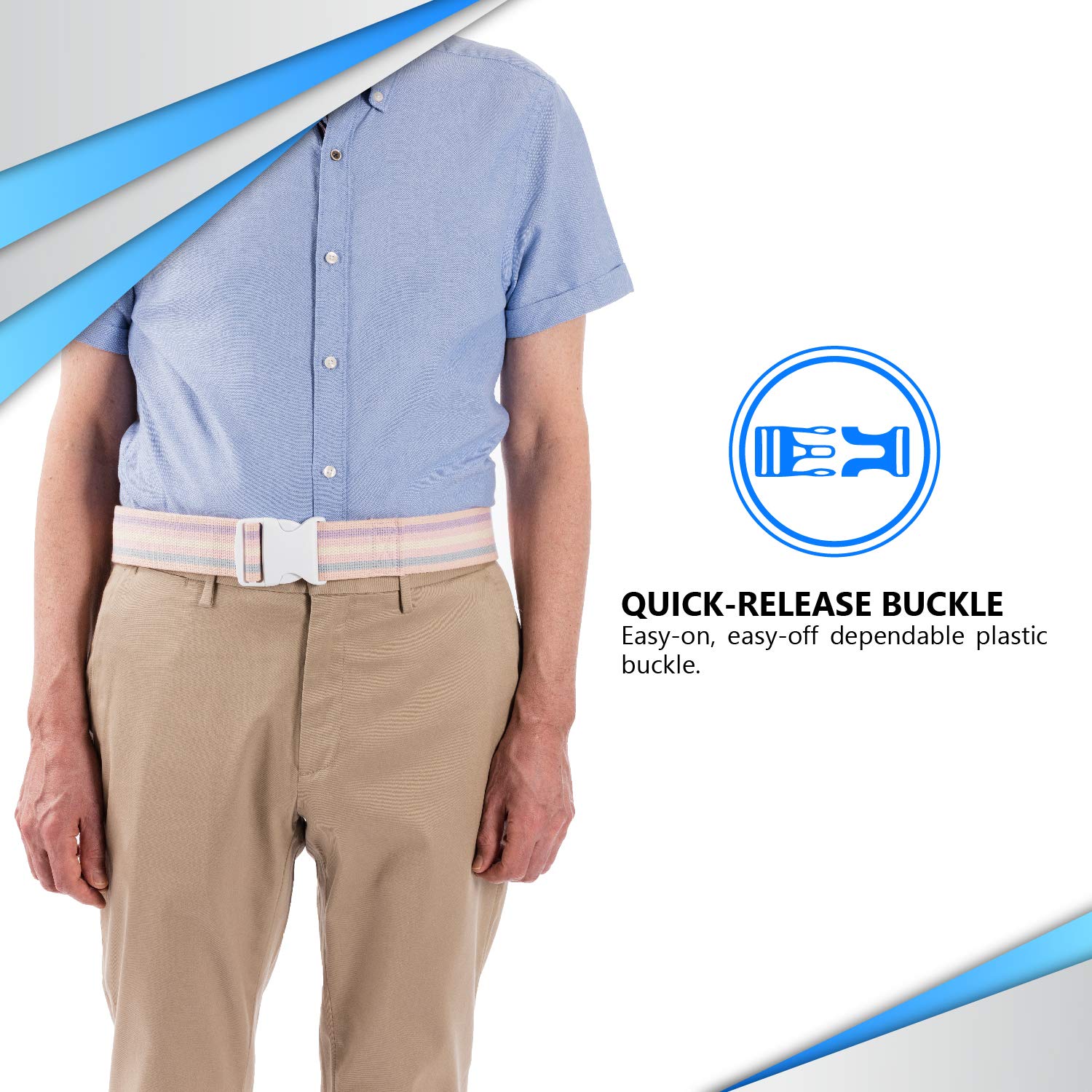 NYOrtho Plastic Buckle Gait Belt - Adjustable Machine Washable Strong and Durable Material Latex Free, Pastel, 54" — Amazon image 3