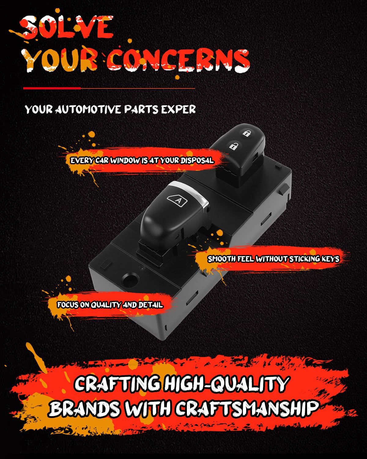 CCIYU Power Window Switch Front Right Passenger Side Fit 2016-2022 for Nissan for Maxima Door Lock Switch 254114RA0A 1S15552