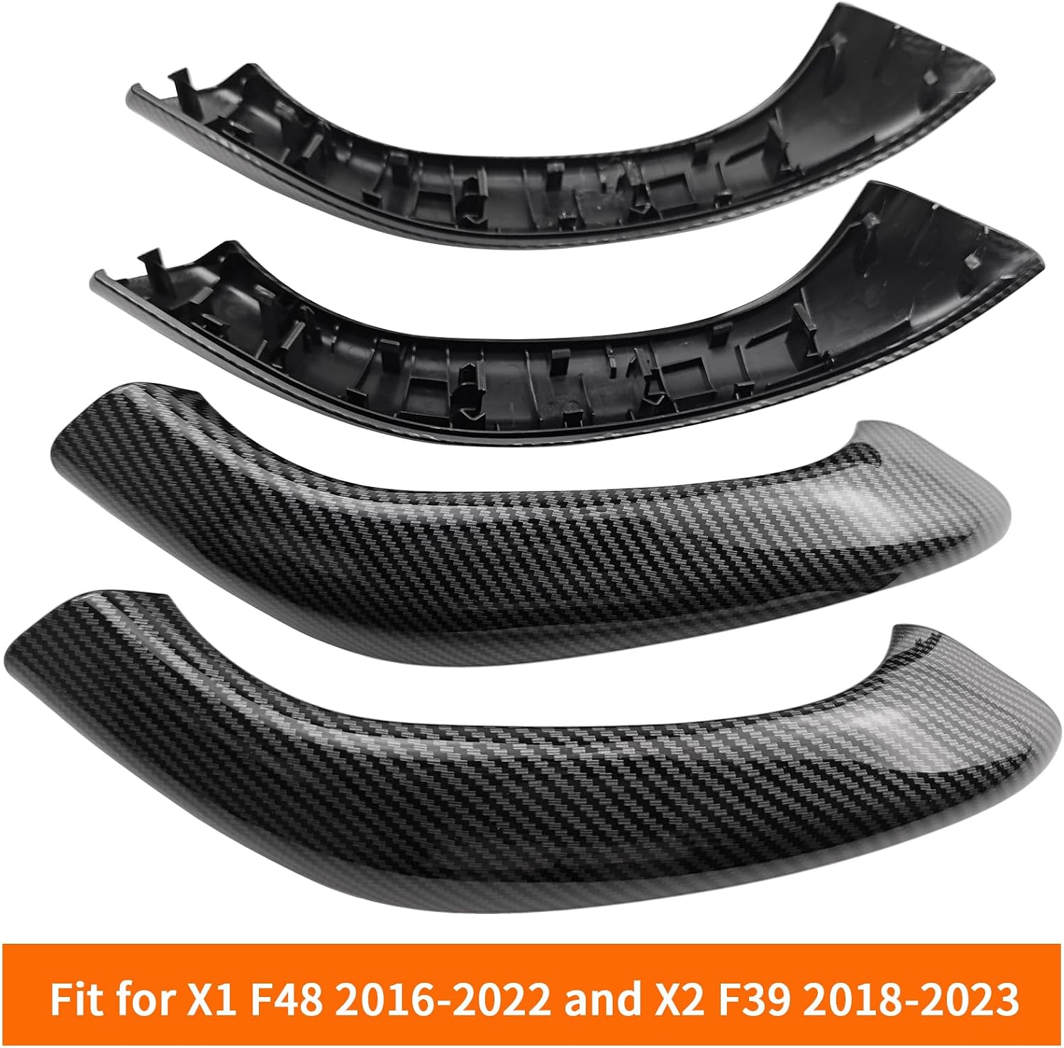 Car Door Handles Replace Cover for BMW X1 X2 E84 F48 F39 2009-2022 Interior Door Grab Handle Cover Auto Door Pull Handle Accessories (F48 F39 Carbon Fiber Color)