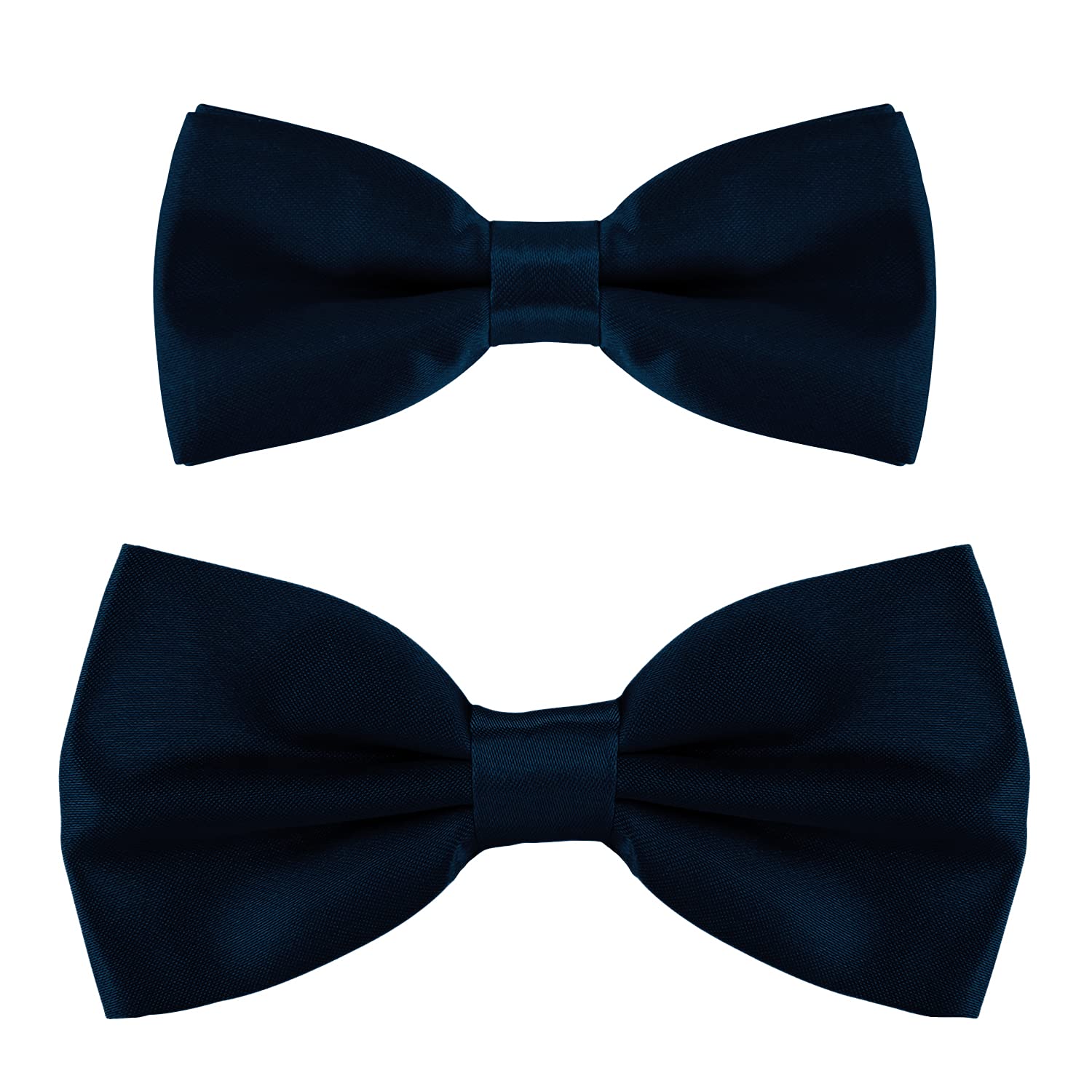DonDon Father & Son matching set of bowties, pre-tied and smoothly adjustable - Navy Blue
