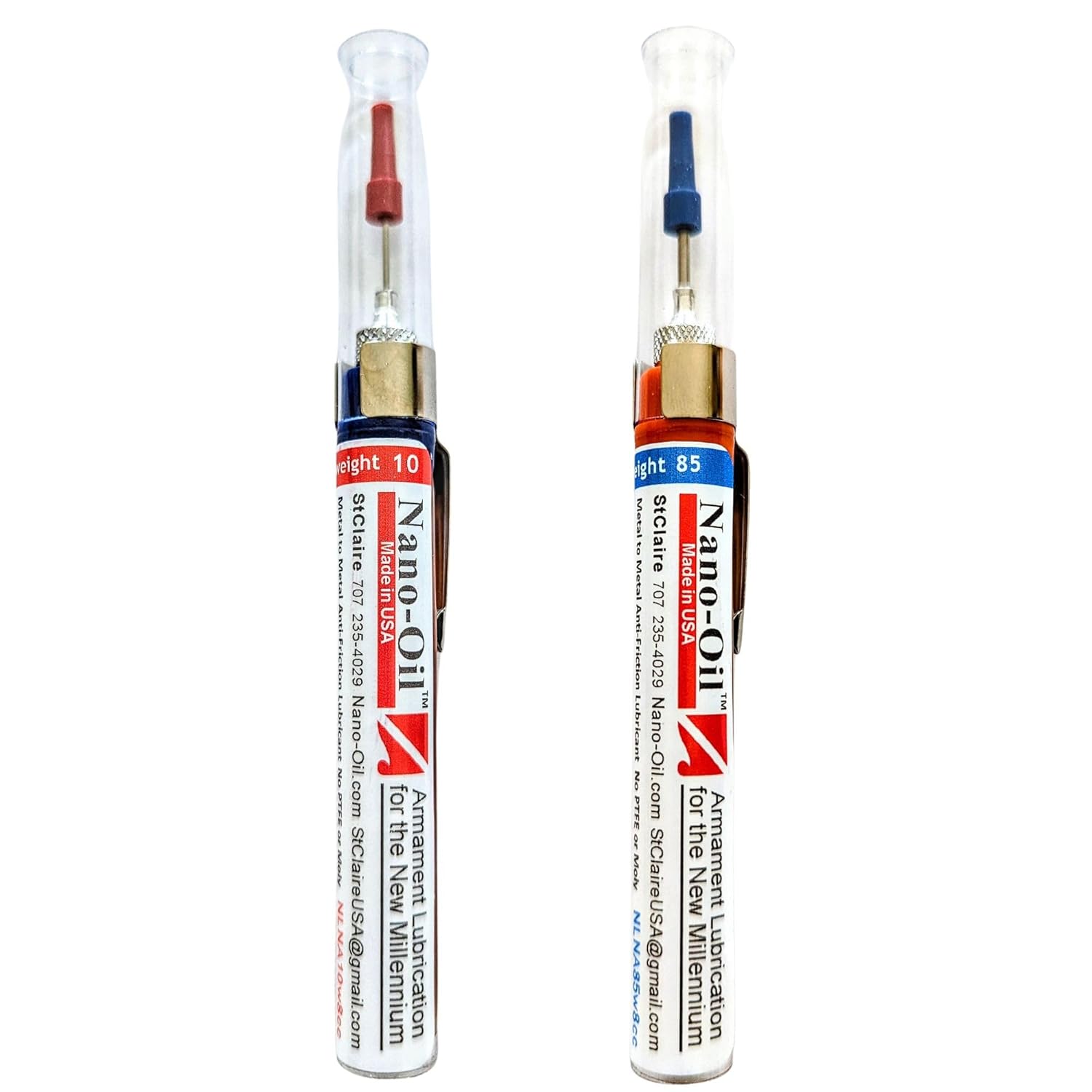 Nano-Oil Duo: 10+85 Weight Original & Heavy Grade Kit-by St. Claire-NanoLube Anti Friction Concentrate -Nano Oil for Knives, Gun Lube, Knife Pivot Lube, Gun Oil -NLNA10 & 85W8cc