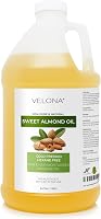 VELONA Sweet Almond Oil 64 oz - 100% Pure Cold Pressed Carrier Oil for Skin, Hair, Face & Body Moisturizing
