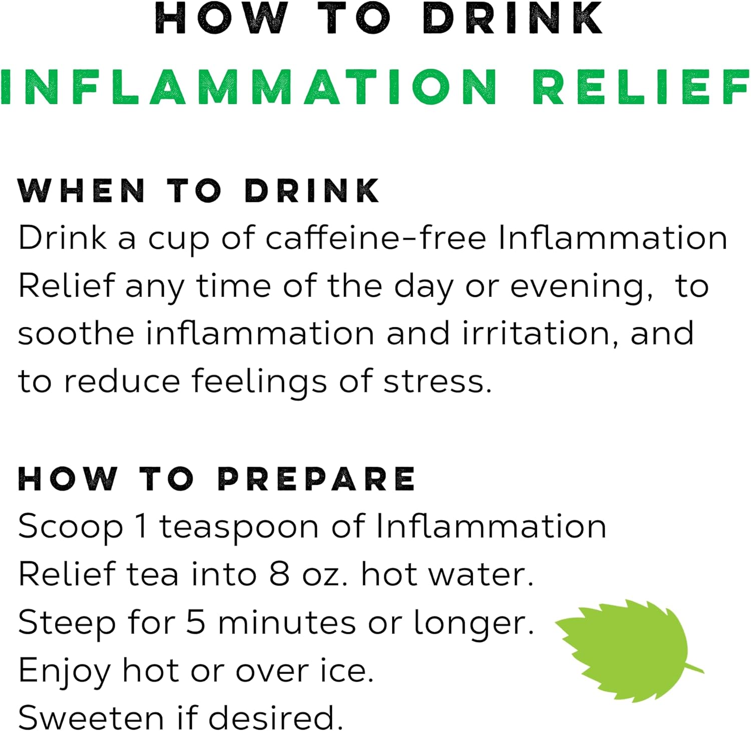 LOOSE LEAF Inflammation Relief Herbal Tea, Soothing Caffeine Free Organic Tea Blend for Stress and Inflammation