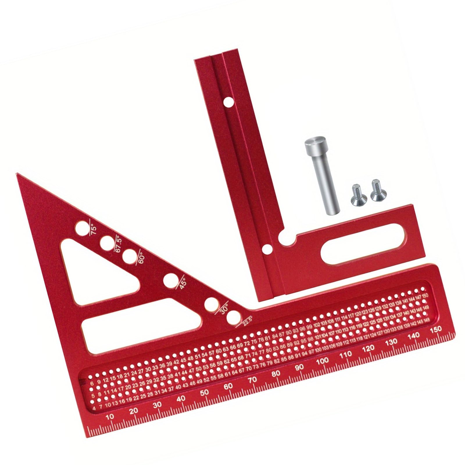 Square Measuring Ruler 45/90 Degree Line Woodworking Scriber Line Gauges Triangles Measuring