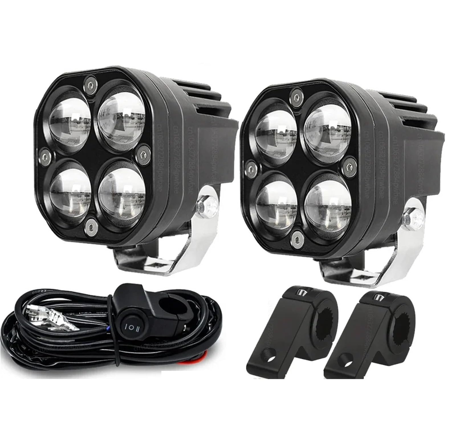 Dirt Bike Reflektor Pasuje do samochodów ciężarowych Suzuki SUV motocykl Led pomocniczy reflektor 200W 40000 lm dwukolorowe lampy przeciwmgielne(P4 2 PCS Light)