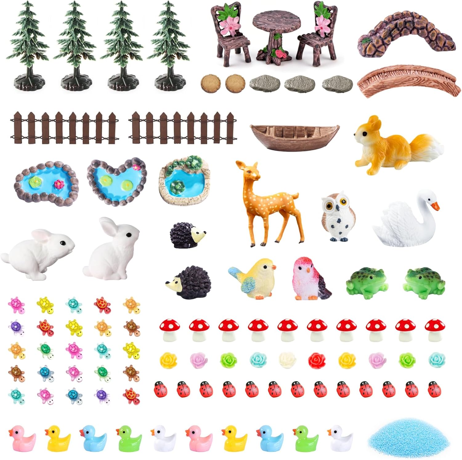 111Pcs Fairy Garden Accessories Outdoor Kit Mini Fairy House Decor Supplies