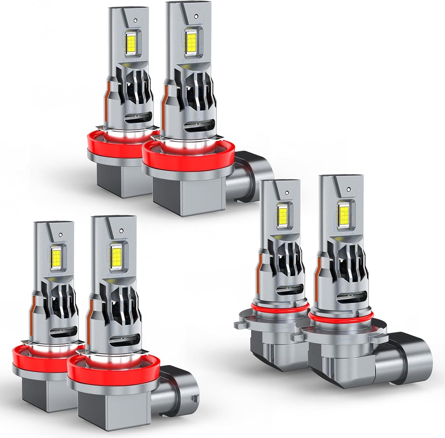 Compatible with Toyota Camry 2007 2008 2009 2010 2011 2012 2013 2014 Fog Lights Bulbs Combo, 9005 High Beam H11 Low Beam H11 Fog Lights, Plug and Play, 65000LM 900% Brighter, Waterproof, Pack of 6