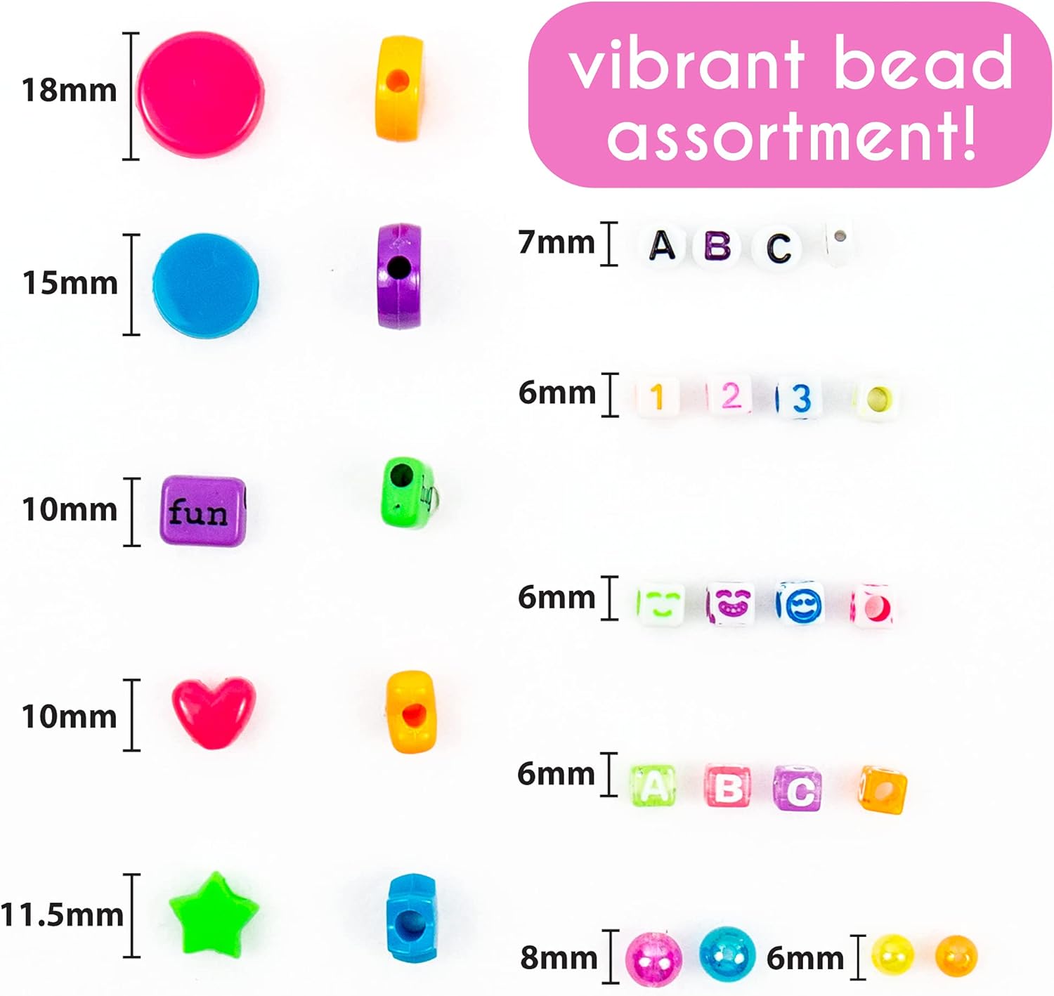 Just My Style Emoticon Message Beads, DIY 20+ Custom Accessories Using Symbols Alphabet Letters & Emojis, Great for Sleepover & Girls Night, Perfect Weekend Activity For Kids Ages 6, 7, 8, 9 : Toys & Games