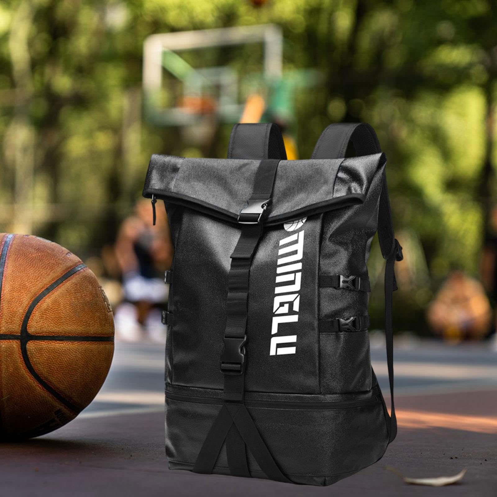 Zaino da pallavolo ad capacità, resistente all'acqua, con comode cinghie regolabili, per attività sportive quotidiane e allenamento di basket, con scomparto per la