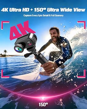 Mini Body Camera, 4K Action Camera Wearable POV Thumb Camera