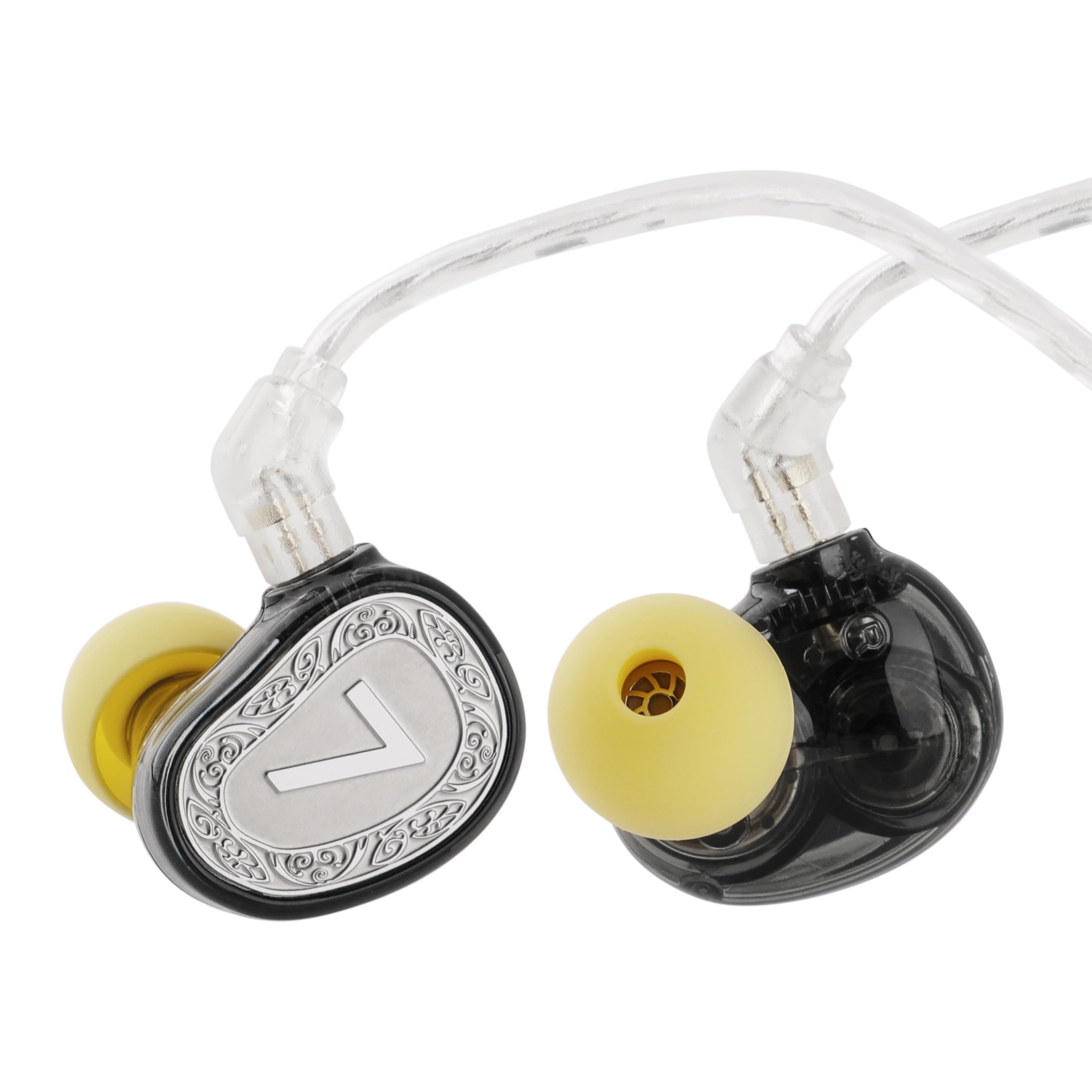 Linsoul 7Hz Elua Ultra Moniteur Intra-auriculaire, Écouteur à Double Pilote Dynamique, HiFi Filaires IEM avec câble OFC Haute pureté pour Musiciens audiophiles (Argent)