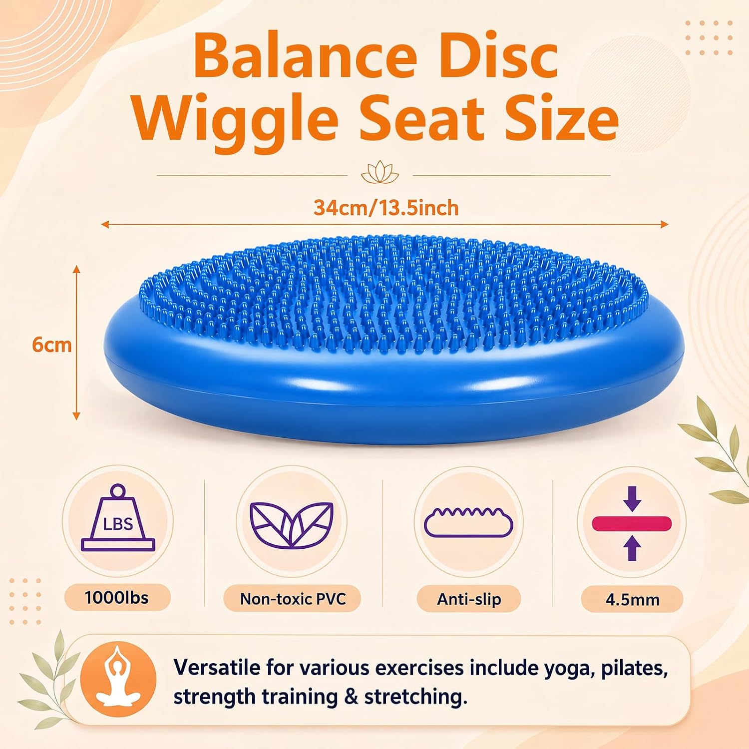 2 Pcs Peanut Ball and Wobble Cushion with Pump Set image 3
