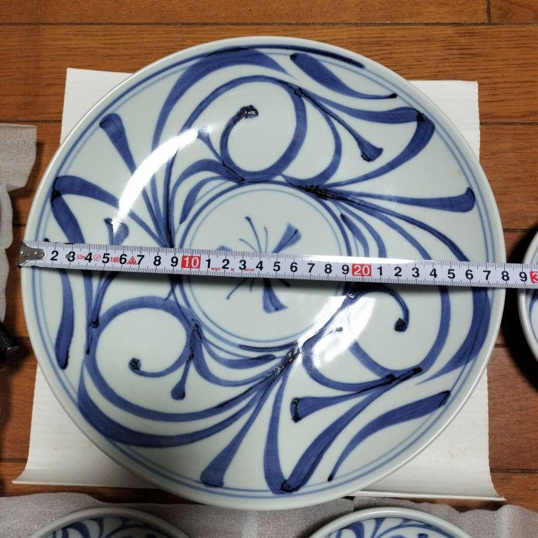 砥部焼き 呉須唐草料理揃 大皿 取り皿 6枚セット 取り箸付き 【公式通販】