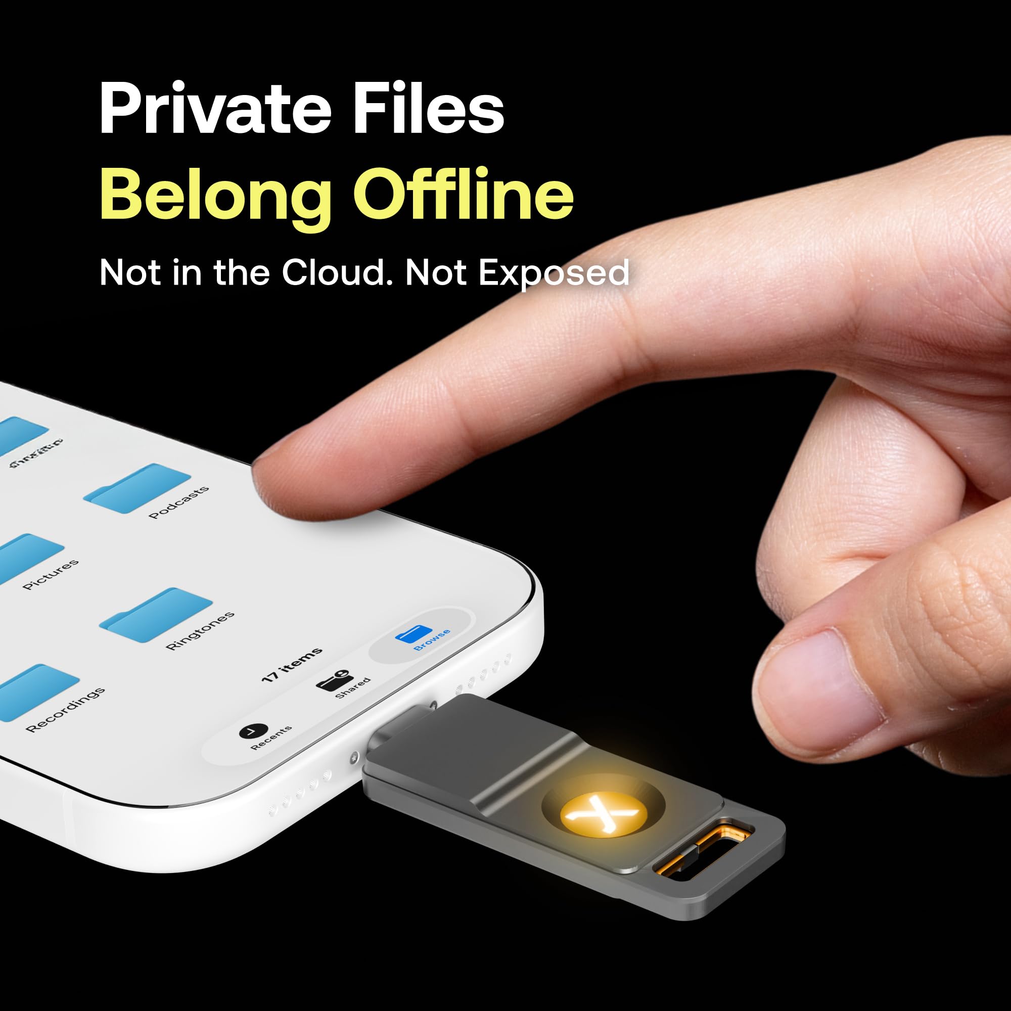 SecuX PUFido Drive Clife Key - Llave de seguridad USB C con tecnología PUF y unidad flash integrada, hardware certificado FIDO2 U2F, seguridad no clonable enraizada para inicio de sesión sin