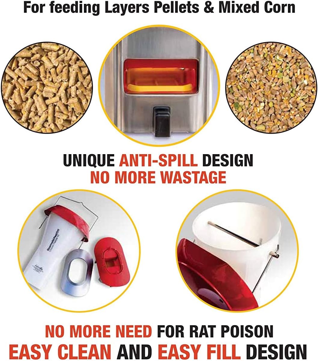 Roamwild Rat Proof Chicken Feeder kit - Rat Proof Poultry Feeder – Weather Proof - 8lbs Capacity - NEW PRODUCT