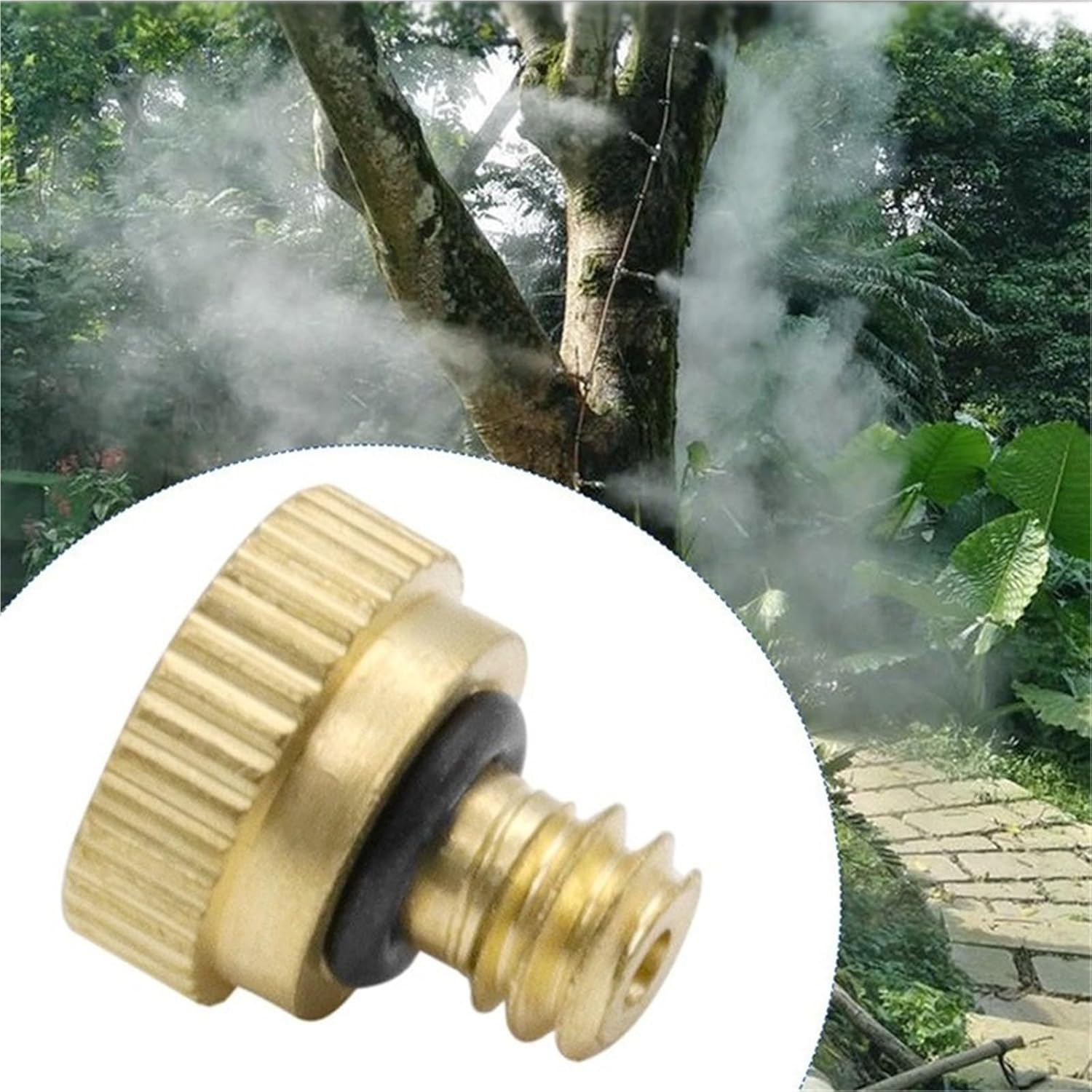 10PCS Low Pressure Brass Fog Misting Nozzles Connectors Garden Water Irrigation Sprinkler Fittings for Garden, Patio, Greenhouse(10pcs 0.4mm)