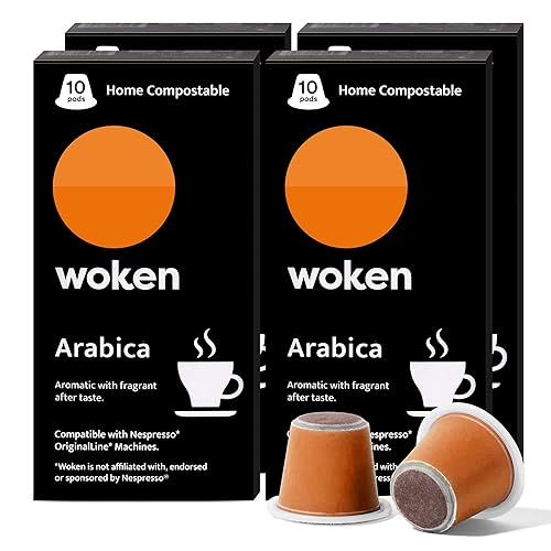 Miniatura 1 de WOKEN COFFEE Cápsulas de café expreso compostables Nespresso  Cápsulas de café expreso italiano de tostado medio compatible con máquina de café