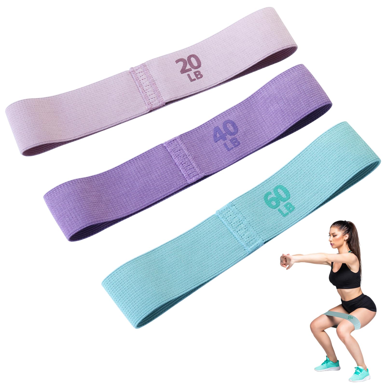 Fabric Resistance Bands for Women, Anti-Slip Design Booty Bands Set