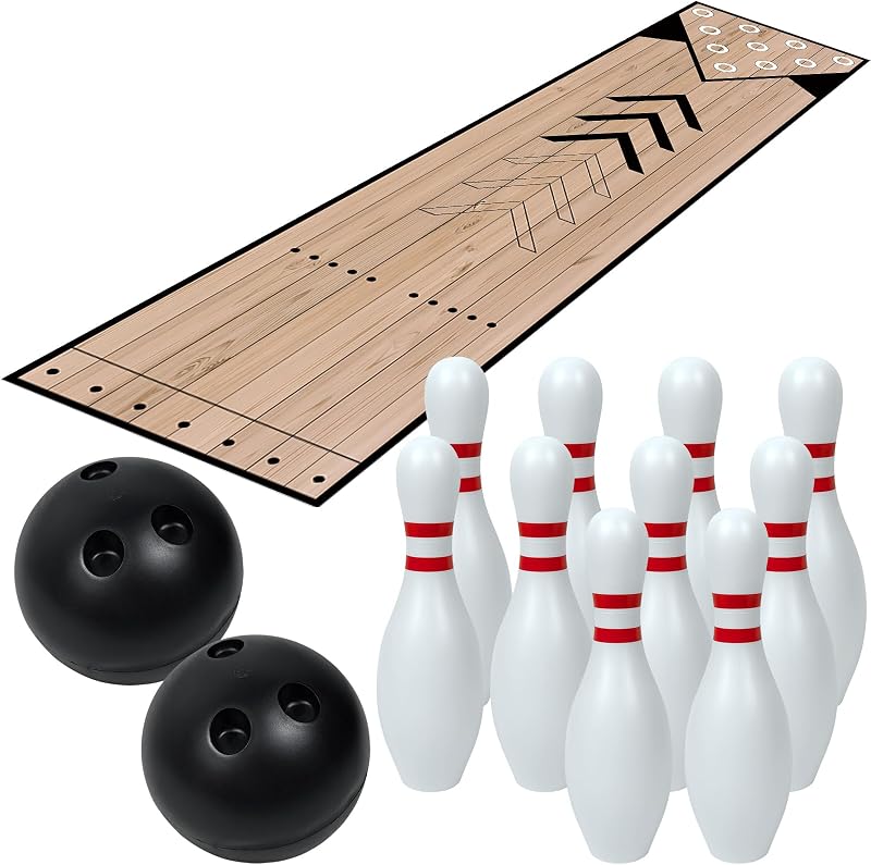 Mini juego de bolos, juego de bolas de bolos para el hogar, juego de bolos para interiores y exteriores con carril, juego de bolos y bolas, juego completo de bolos para familiares y amigos