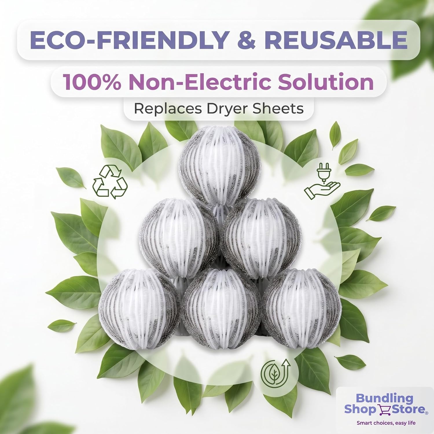 Pet Hair Remover for Laundry - 6 Pack Extra Large Reusable Laundry Balls - Heavy Duty Fur, Lint & Dander Remover for Dryer and Washing Machine - Premium Hair Catcher for Pet Bedding & Clothes