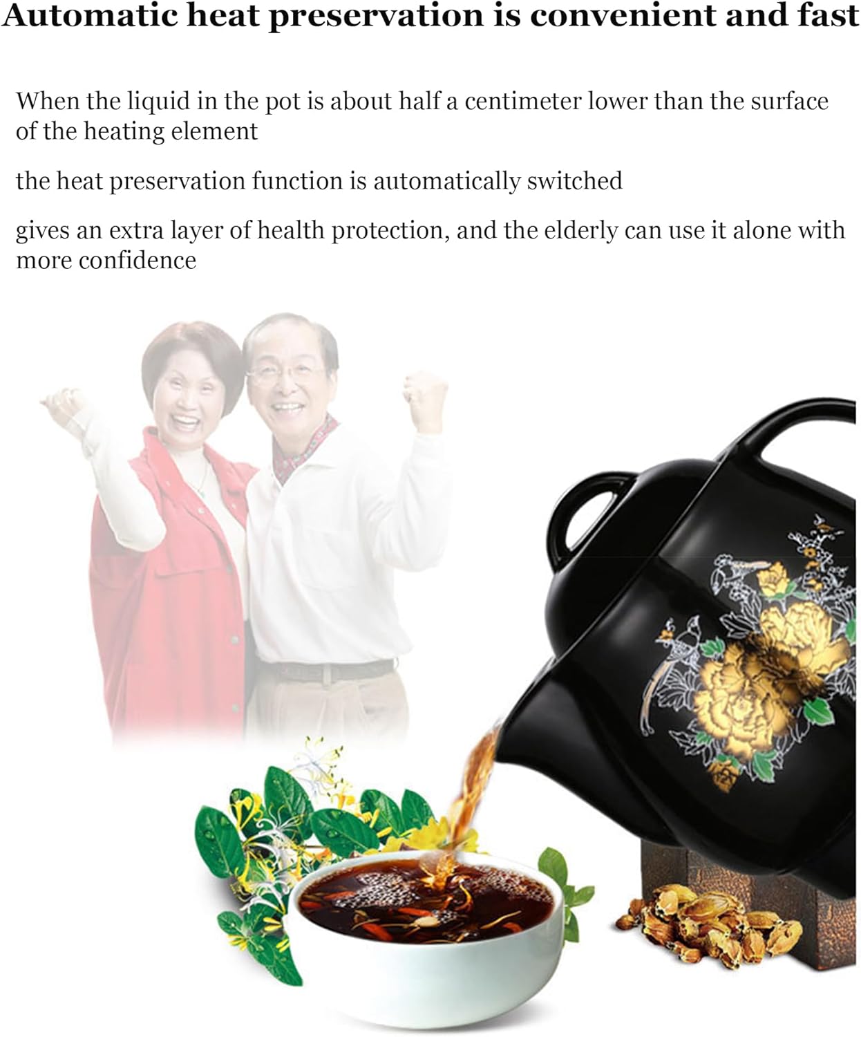Smart Automatic Chinese Herbal Pot, Herbal Medicine Cooker, Chinese Medicine Cooking Pot, 3 Preset Modes (Decoct/Soup/Tea), with Keep Warm, for TCM Lovers 5L