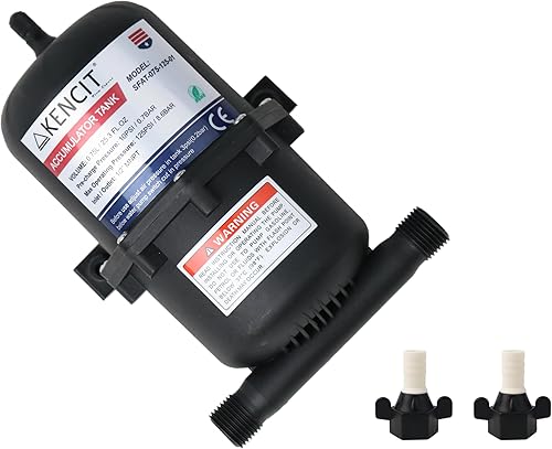 Tanque acumulador prepresurizado (0.75L, 125PSI), cámara interior de control de flujo, ciclo de bomba reducida, adecuado para RV, barco, remolque de