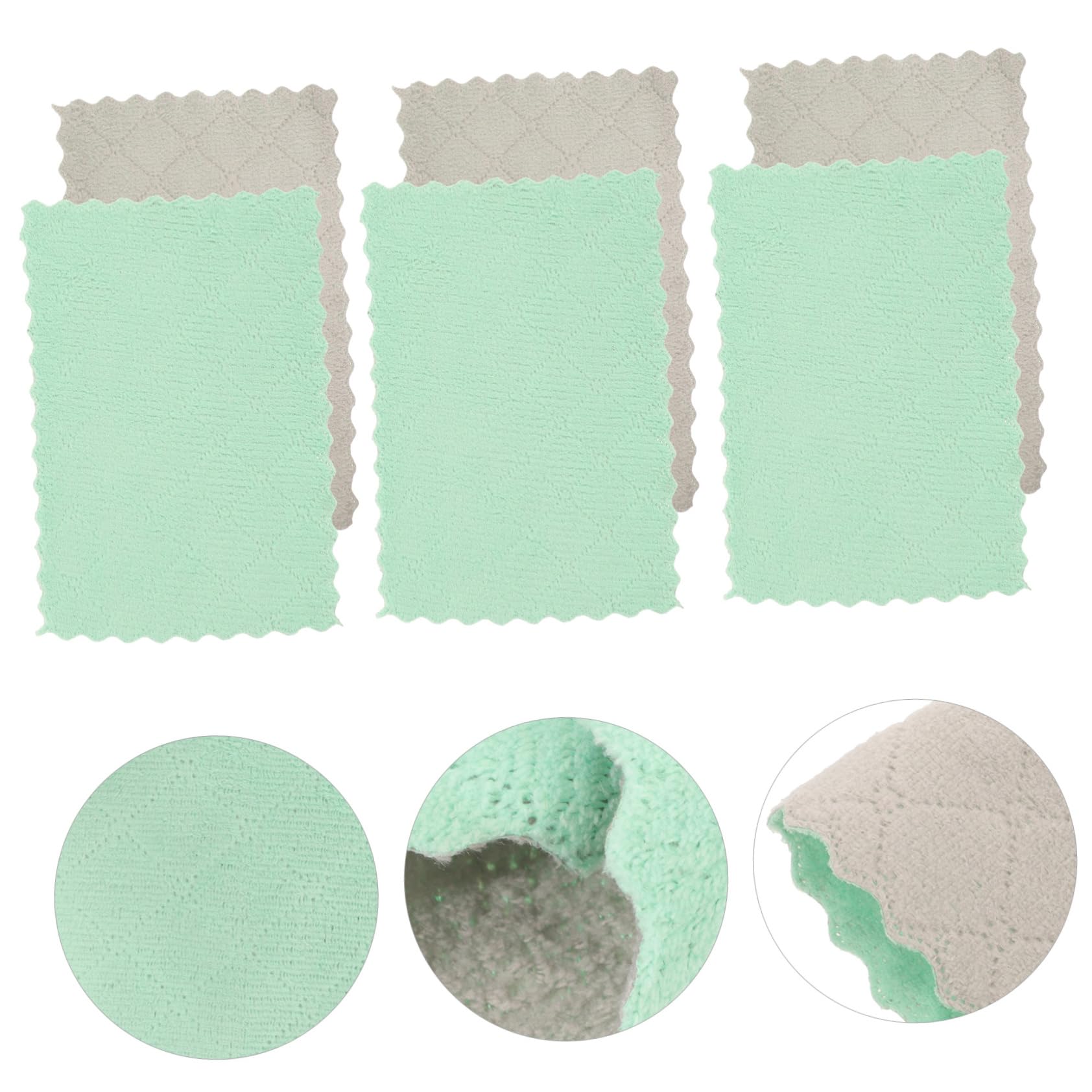Cabilock 4 Ensembles Torchons De Cuisine Absorbants Microfibre Serviettes De Nettoyage pour Vaisselle Éponges À Huile Lot de Chiffons De Nettoyage Fleece 12 Pièces * 4