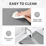 NAMTSO 2 Tapis en caoutchouc pour lave-linge et sécheuse - 27x27 Bac en silicone souple de pouce, laveuse à l'avant Topper pour la buanderie, Tapis de litière de chat imperméable, Tapis antidérapant pour la maison, Gris