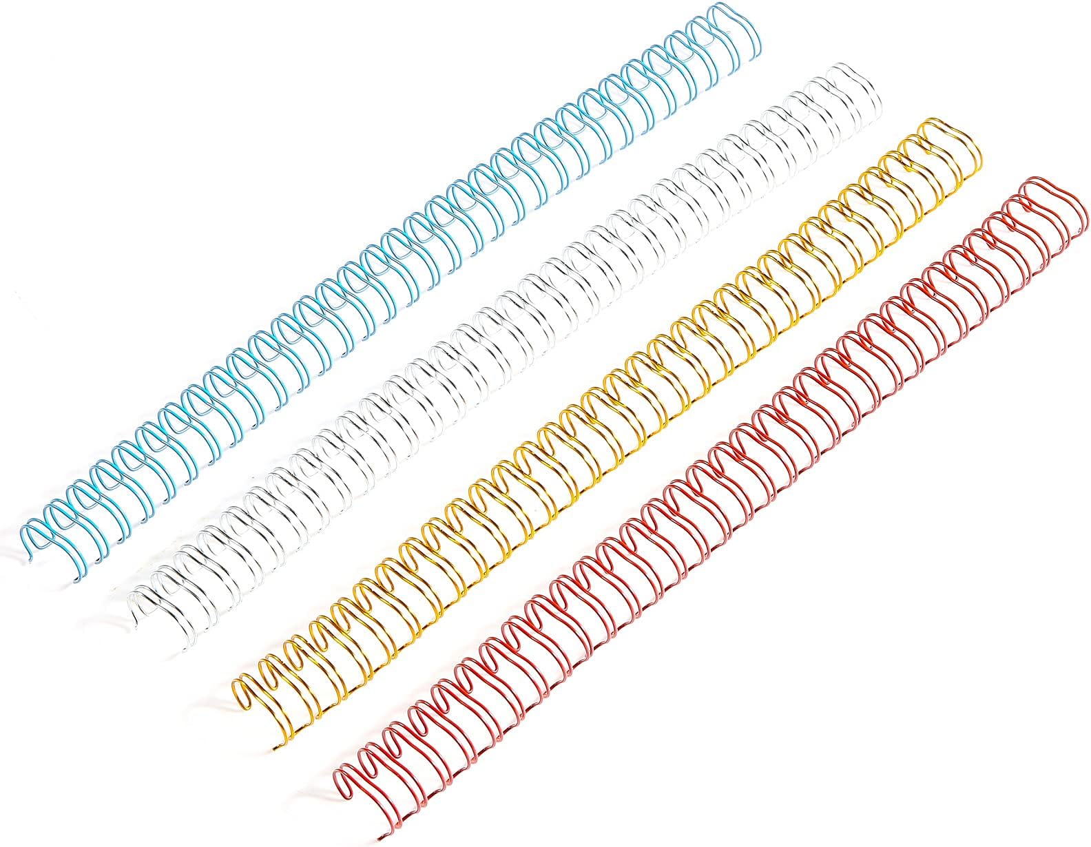 OFFNOVA 100 Pack Metal Double Loop Binding Wires, 32-Loop, 1/2" Mixing Color Wire Rings for Binding Books, Notebooks, Calendar and Any Documents