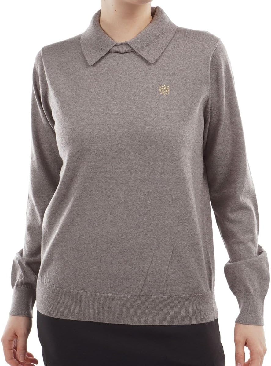 セント・アンドリュース St ANDREWS 中間着(セーター、トレーナー) 天竺襟付き 2WAY プルオーバーセーター レディス