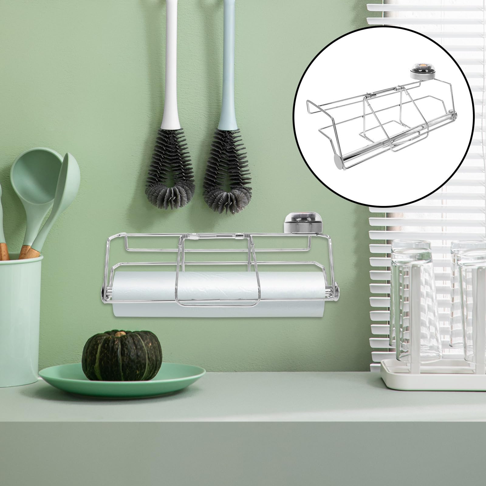 BESPORTBLE Dispensador con Basura de Inoxidable Bolsas de Acero Portátil Ahorra Espacio Diseño Colgante Reutilizable y Cocinas y Tiendas de Comestibles