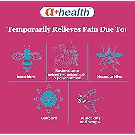 A+Health Extra Strength Itch Relief Gel, Diphenhydramine HCl 2% Topical Analgesic, Relives Itching and Pain for Bug Bites, Rashes, Poison Ivy, Oak Sumac, Made in USA, 4 Ounces