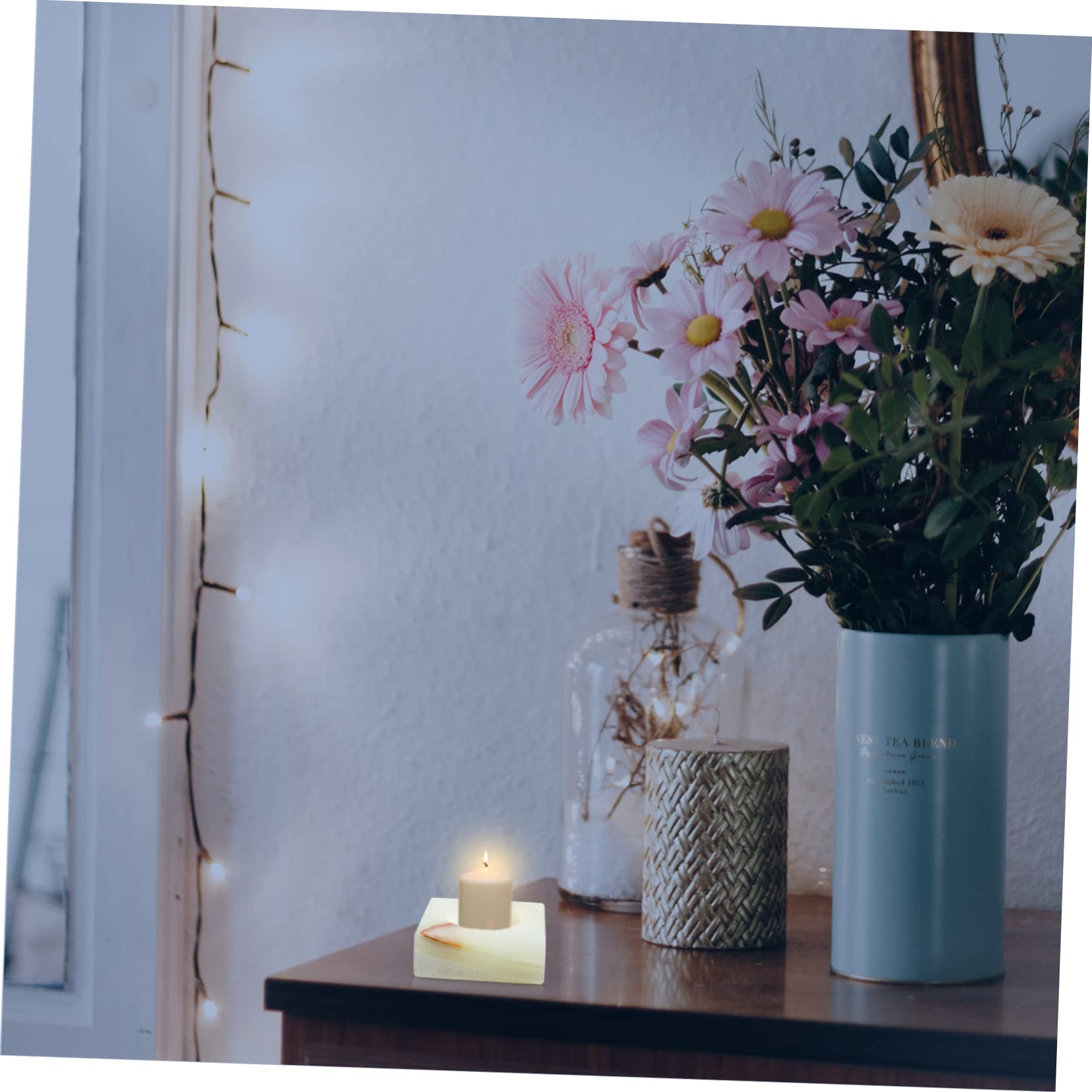 ★ ヴィンテージ 卓上クリスタルキャンドルスタンド キャンドルスタンド 大理石 ☆ ヴィンテージ 卓上クリスタルキャンドルスタンド キャンドル