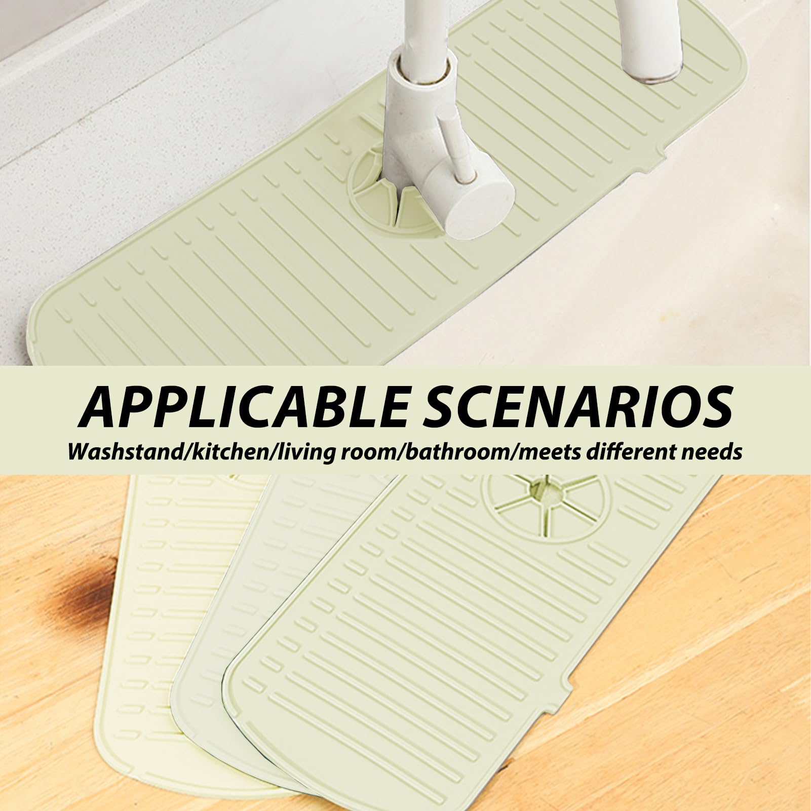 Paraspruzzi Silicone Per Rubinetto - 61x14.5cm, Bianco, Per Cucina E Bagno, Antischizzi E Pratico - Foto 2