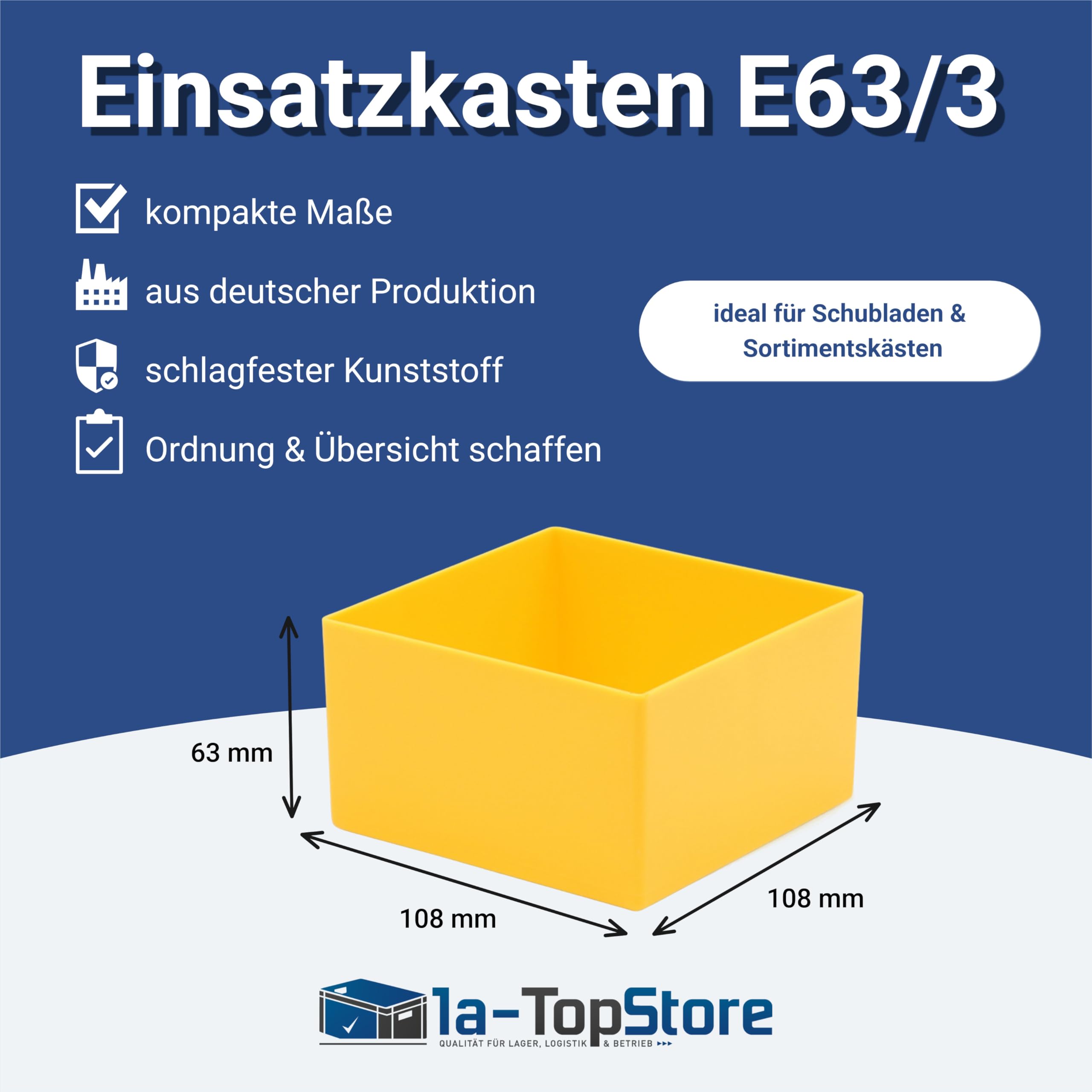 25 stuks inzetbakken E63/2, 108x54x63 mm, rood, industriestandaard, voor laden, assortimentsboxen etc., gemaakt van hoogwaardig slagvast polystyreen