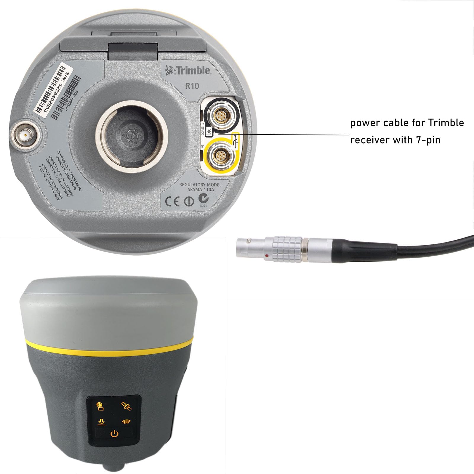 DRRI Datenkabel Für Trimble 4700 4800 5700 5800 R7 R8 TSC2 TSCe - 7-polig Auf 7-polig, 2m, Robustes Ersatzkabel
