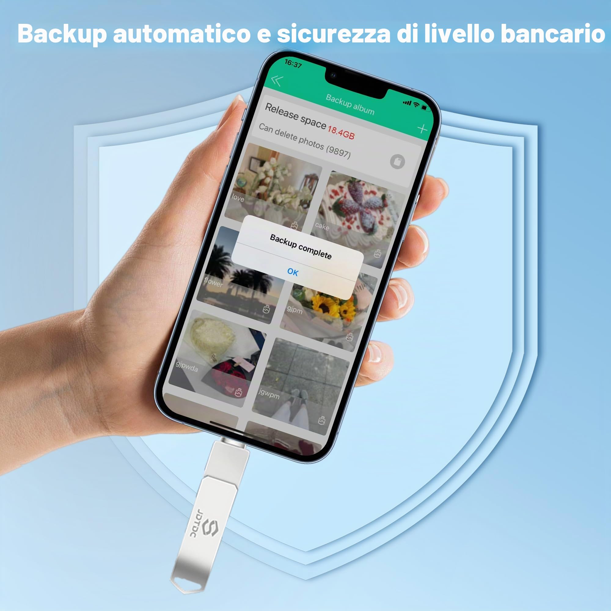 Chiavetta USB da 128 GB per iPhone, certificata Apple MFi, nessun archivio falso, fulmine autentico, backup criptato foto stick per iPhone e iPad