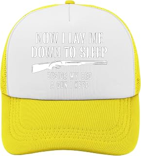 Now i Lay me Down to Sleep Beside My Bed a Gun i Keep Ball Hat Mens Fashion Summer Trucker Caps