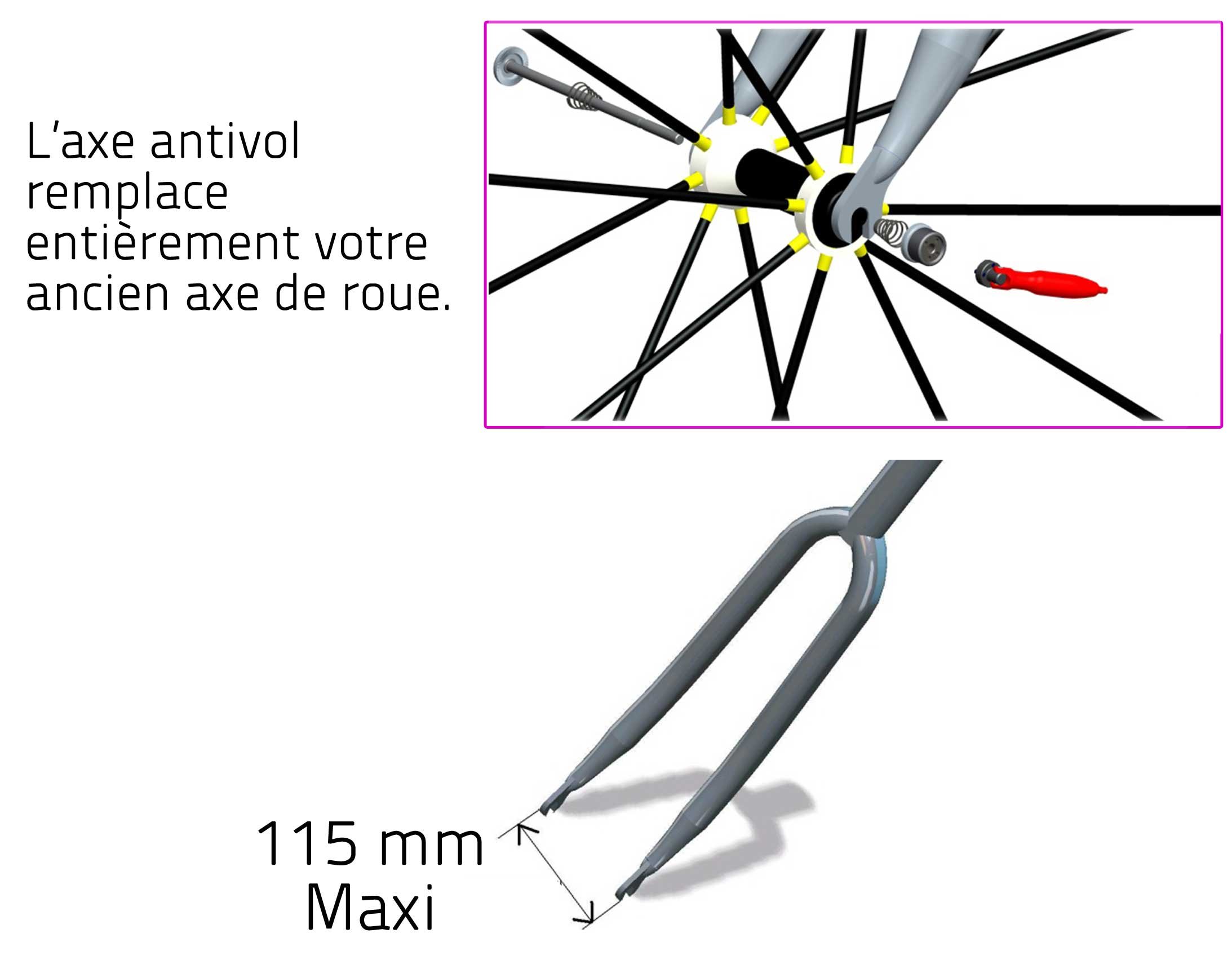 Antivol vélo pour Roues de vélo - Roue Avant