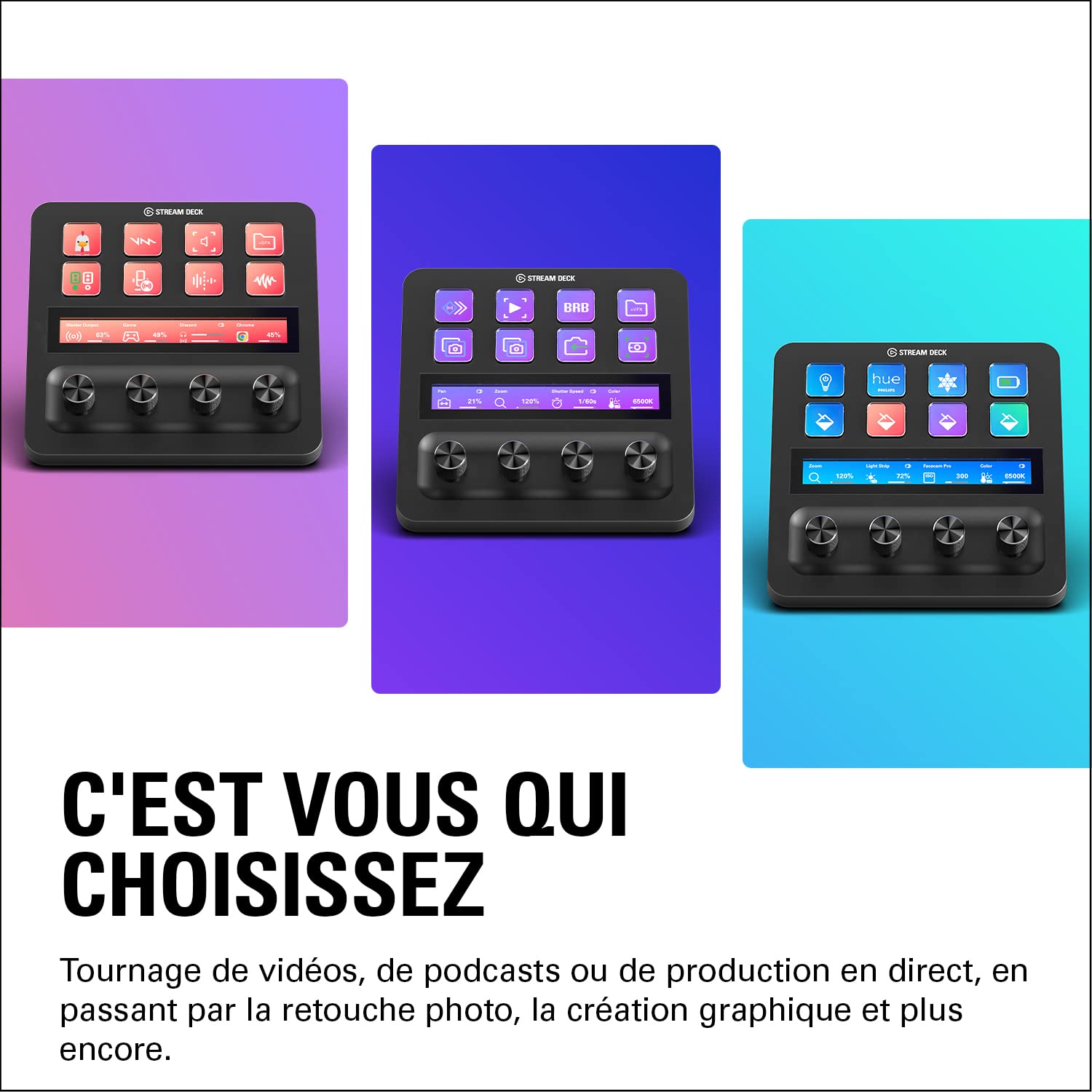Elgato Pack Mixage Audio - console de mixage, interface de studio, Micro XLR dynamique pour podcast, créateurs de contenus, streaming, gaming, ruban tactile, boutons et touches LCD, compatible PC/Mac