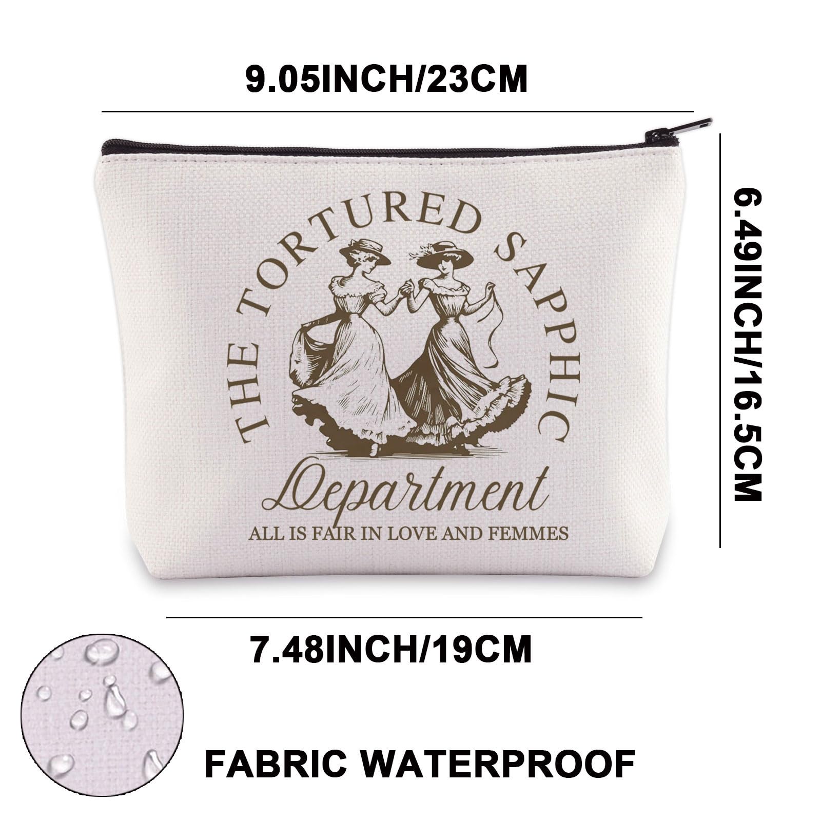 The Tortured Sapphic Department Makeup Bag Sapphic Tendencies Gift Lesbian Pride Gifts Queer Pride Zipper Bag (Sapphic UK) - Image 2