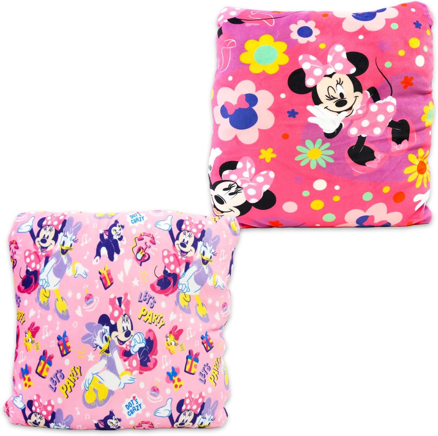 Disney Minnie Mouse Decorative Pillow Set - Bundle of 13" Plush Cuddle Pillow for Kid Bedroom Accessories Plus Stickers, More | Minnie Accessories Set