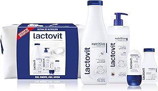 Lactovit Pack Nutritivo – Neceser con Leche Corporal Nutritiva 400 ml, Gel de Ducha 550 ml + 90 ml y Desodorante Roll-On Extra Eficaz 50 ml – Con ProLactic10 – Piel Normal y Seca