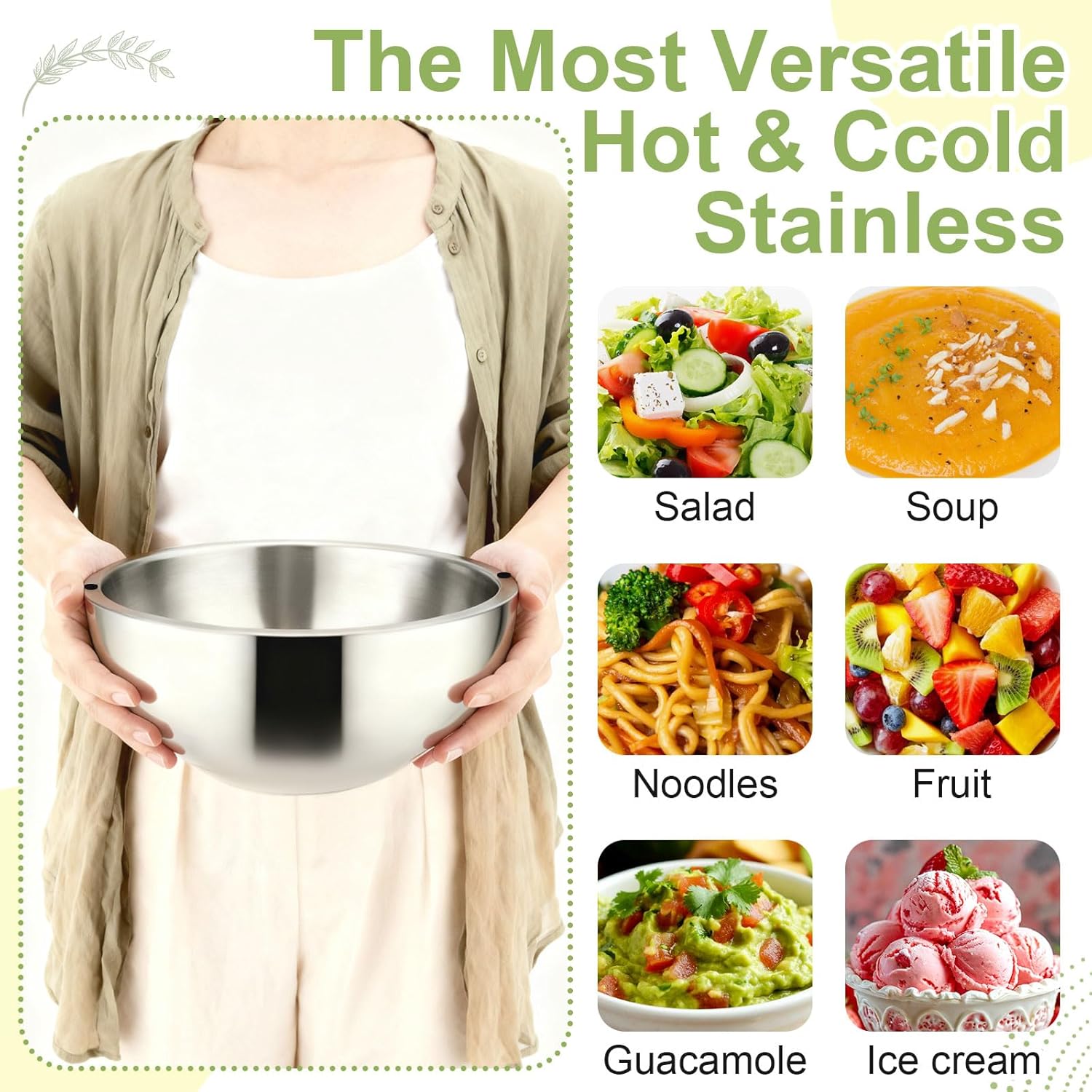 Dip Chiller Bowl - 70oz Capacity - Frozen Ice Stainless Steel Party Serving Bowl - Insulated Dip Dish Platter Keeps Salsa, Guacamole, Condiments, Sauces, Salad & Food Hot or Cold (1 Bowl)