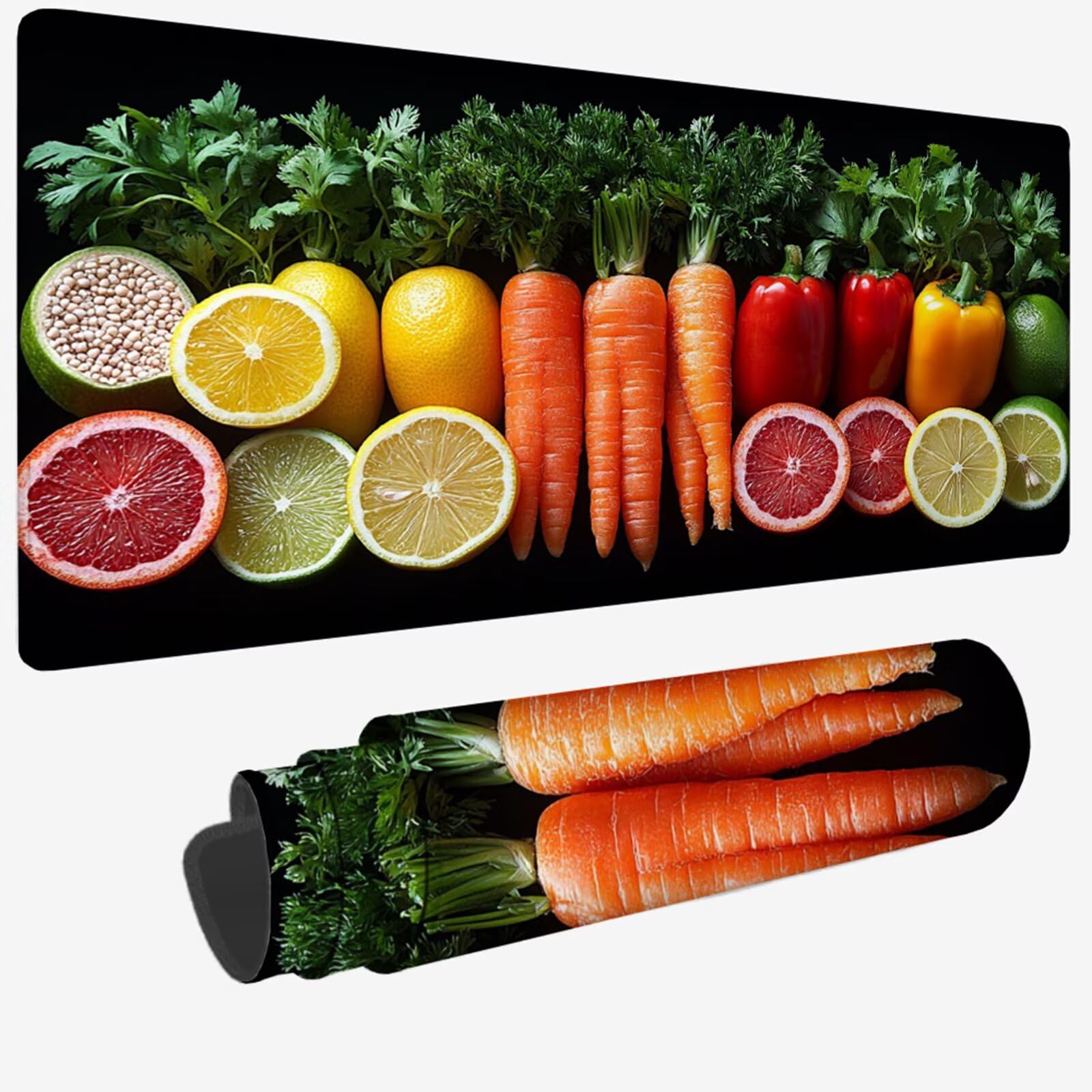 Podkładka pod mysz XXL 1500 x 800 x 3 mm, czarna podkładka pod mysz, duża podkładka pod mysz kuchenna z wodoodporną i antypoślizgową gumową podstawą, zmywalna mata na biurko do gier, akcesoria biurowe