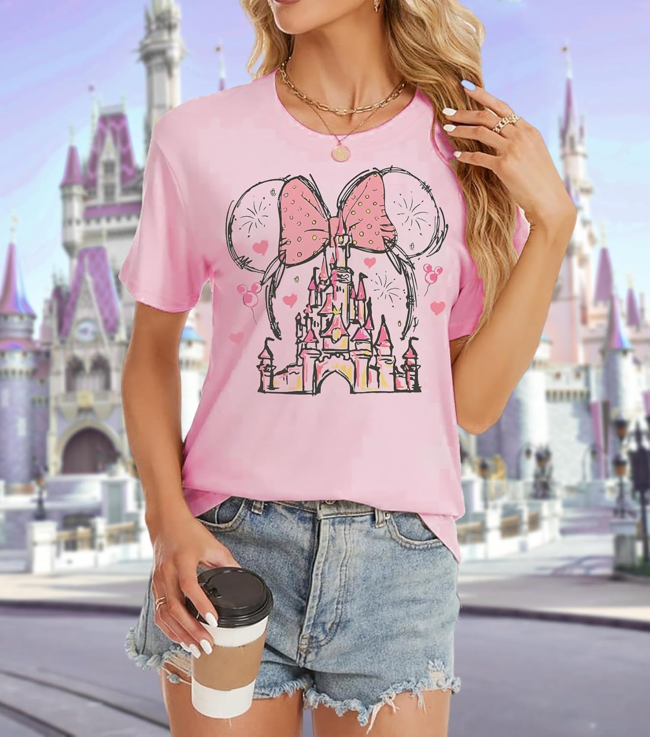Magical Shirt for Women Castle Graphic Tee Magic Kingdom T Shirt Cute Holiday Vacation Shirt Short Sleeve Casual Tops - Image 3