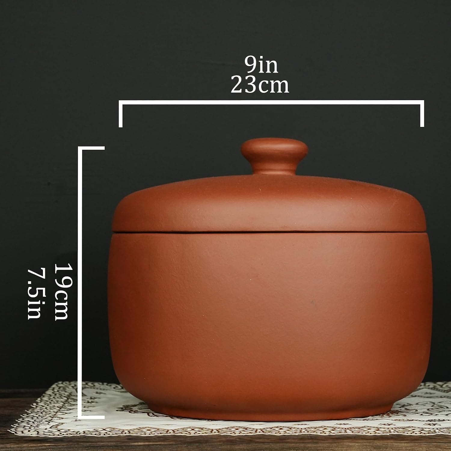 Large Capacity Food Storage Jar, Chinese P-urple Clay Rice Bucket Kitchen Airtight Jar with Lid, for Rice Soybeans, Flour, Oatmeal, Pet Food, Nuts(Purple,Capacity: 2.5 kg)