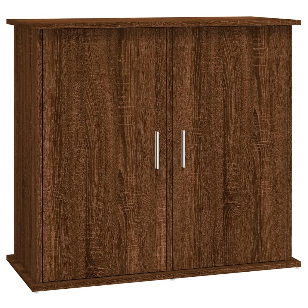 vidaXL Aquarium Stand: Brown Oak Effect, Fish Tank Base, Engineered Wood Structure, Ample Storage, Designed for Home Décor and Aquarium