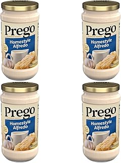 Prego Homestyle Alfredo Pasta Sauce, 14.5 oz Jar (Pack of 4)